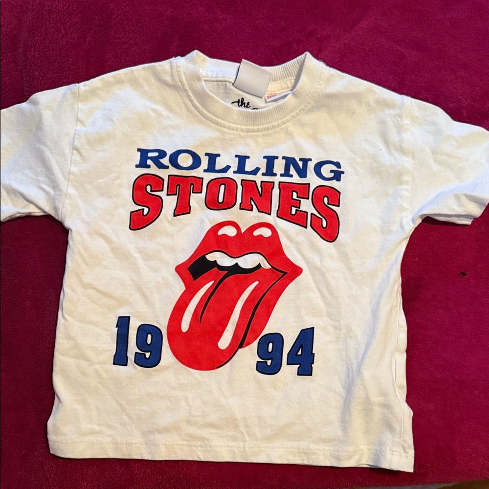 Zara Kids Rolling Stones Graphic Tee - White, Red, Blue